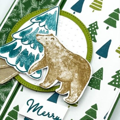 Beary Cute Off-Center Gatefold Christmas Card