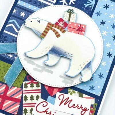 “Merry Christmas” with the Beary Christmas Paper