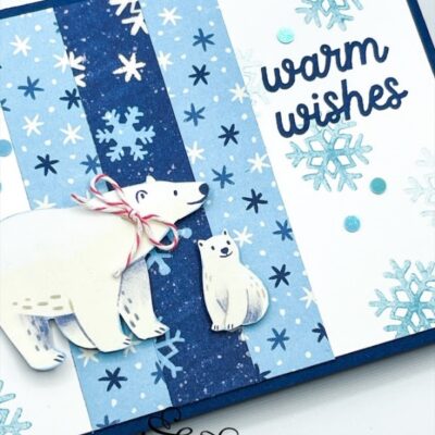 “Warm Wishes” Paper Strip Card with the Beary Cute Stamp Set