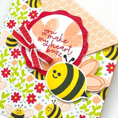 “You Make My Heart Buzz” Card with the Bee My Valentine Stamp Set
