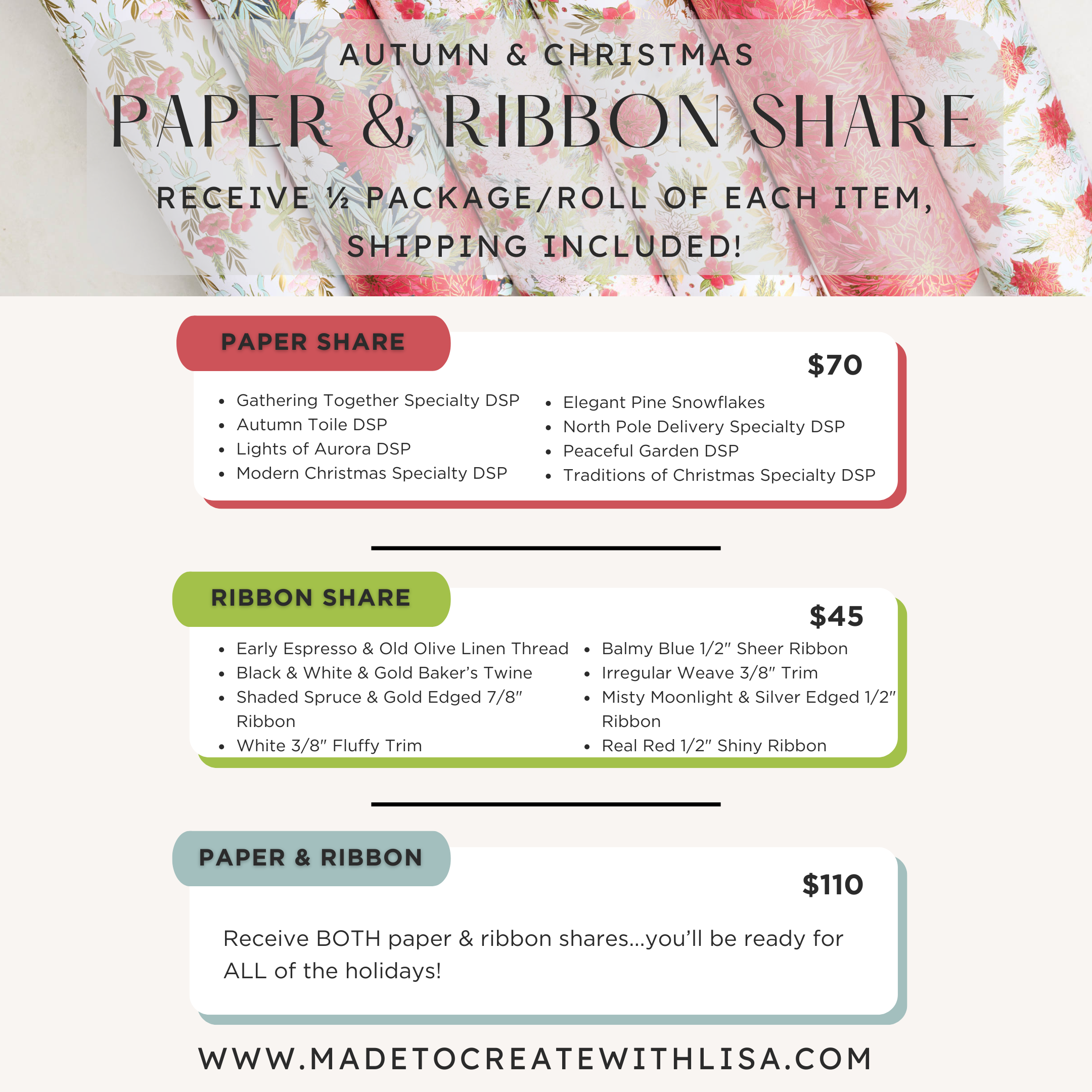 2025 Autumn & Christmas PAPER & RIBBON Share
